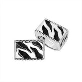 Sterling Silver beautiful pretty simple design ring handcrafted in Bali, Indonesia with oxidized rectangular pattern